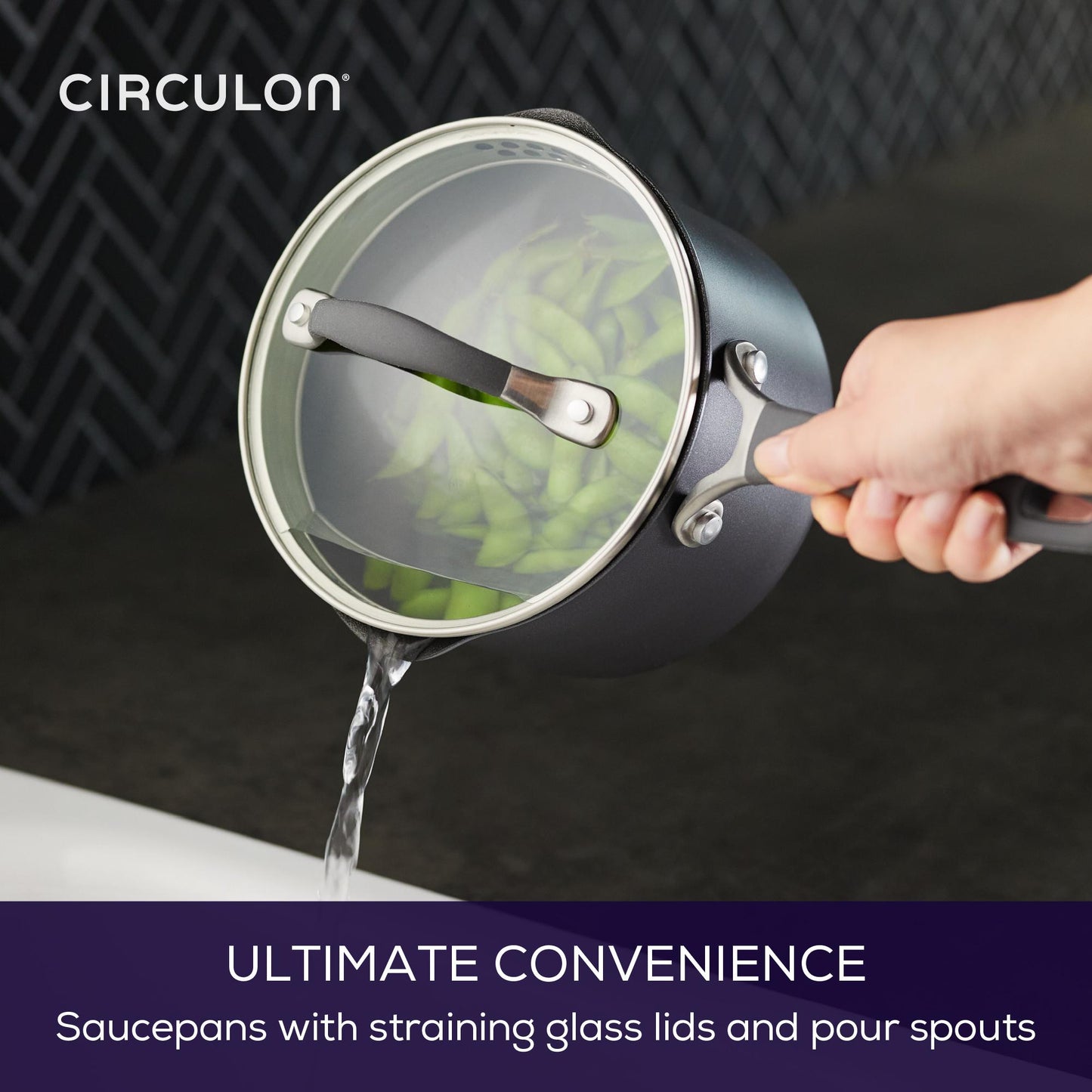 Circulon A1 ScratchDefense Extreme Non-stick Steelpan met Schenktuit & Deksel 16cm/1,8L