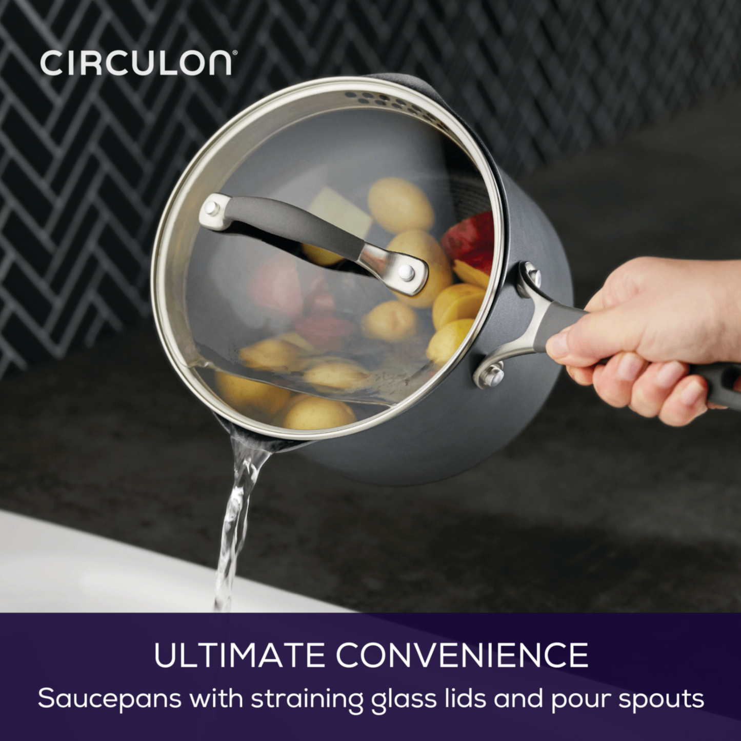 Circulon A1 ScratchDefense Extreme Non-stick Steelpan met Schenktuit & Deksel 18cm/2,8L