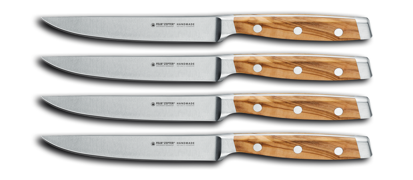 First Class Wood Steakmessenset 4 delig
