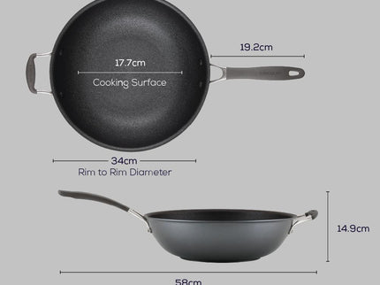 Circulon A1 ScratchDefense Extreme Non-stick Wok met handgreep, 33,6cm