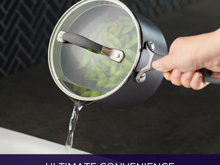 Circulon A1 ScratchDefense Extreme Non-stick Steelpan met Schenktuit & Deksel 16cm/1,8L