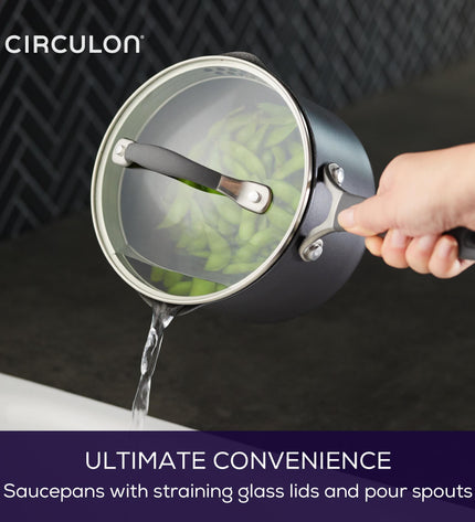 Circulon A1 ScratchDefense Extreme Non-stick Steelpan met Schenktuit & Deksel 16cm/1,8L