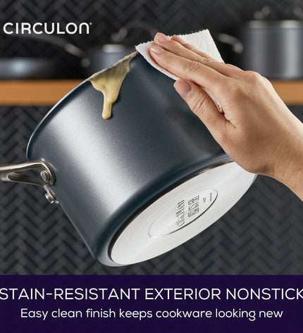 Circulon A1 ScratchDefense Extreme Non-stick Steelpan met Schenktuit & Deksel 18cm/2,8L