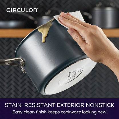 Circulon A1 ScratchDefense Extreme Non-stick Steelpan met Schenktuit & Deksel 18cm/2,8L