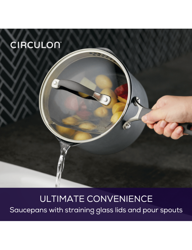 Circulon A1 ScratchDefense Extreme Non-stick Steelpan met Schenktuit & Deksel 18cm/2,8L
