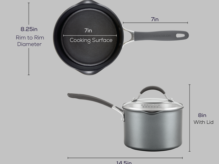 Circulon A1 ScratchDefense Extreme Non-stick Steelpan met Schenktuit & Deksel 18cm/2,8L