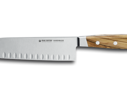 First Class Wood Holgeslepen Santoku mes 18cm