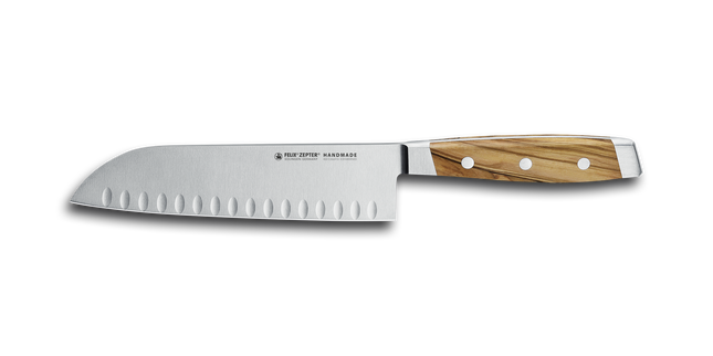 First Class Wood Holgeslepen Santoku mes 18cm