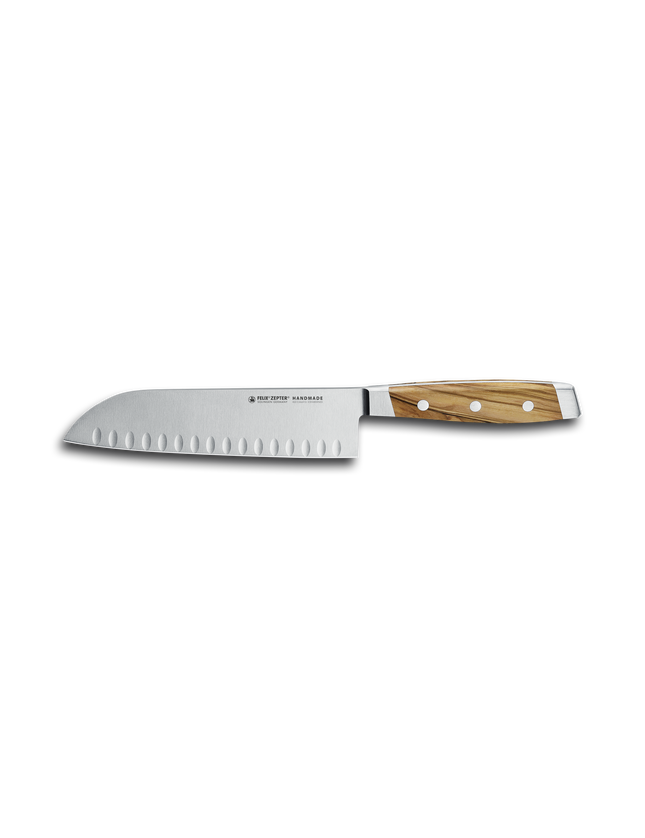 First Class Wood Holgeslepen Santoku mes 18cm