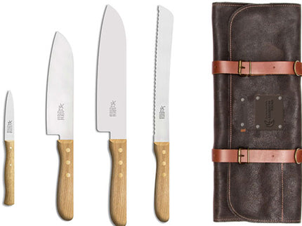 Set 4 koksmessen + kleine messenrol