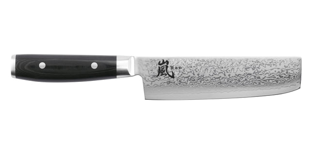 Yaxell Ran Nakiri mes - L 165mm - 69 laags roestvrij damast staal met canvas micarta heft
