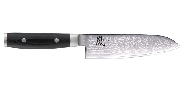 Yaxell Ran Santoku mes - L 165mm - 69 laags roestvrij damast staal met canvas micarta heft