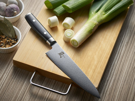 Yaxell Ran Santoku mes - L 165mm - 69 laags roestvrij damast staal met canvas micarta heft