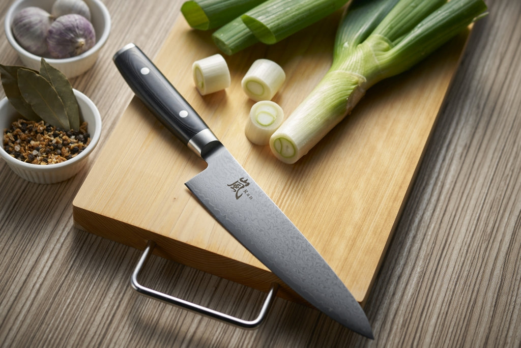 Yaxell Ran Santoku mes - L 165mm - 69 laags roestvrij damast staal met canvas micarta heft