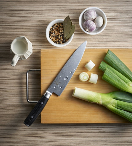 Yaxell Ran Santoku mes - L 165mm - 69 laags roestvrij damast staal met canvas micarta heft