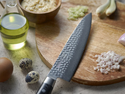 Yaxell Zen Koksmes - L 200mm - 37 laags roestvrij damast staal met canvas micarta heft