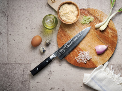 Yaxell Zen Koksmes - L 200mm - 37 laags roestvrij damast staal met canvas micarta heft