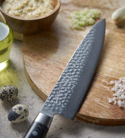 Yaxell Zen Santoku mes - L 165mm - 37 laags roestvrij damast staal met canvas micarta heft