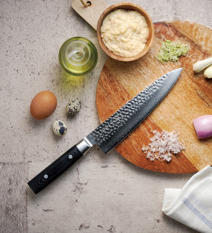 Yaxell Zen Santoku mes - L 165mm - 37 laags roestvrij damast staal met canvas micarta heft