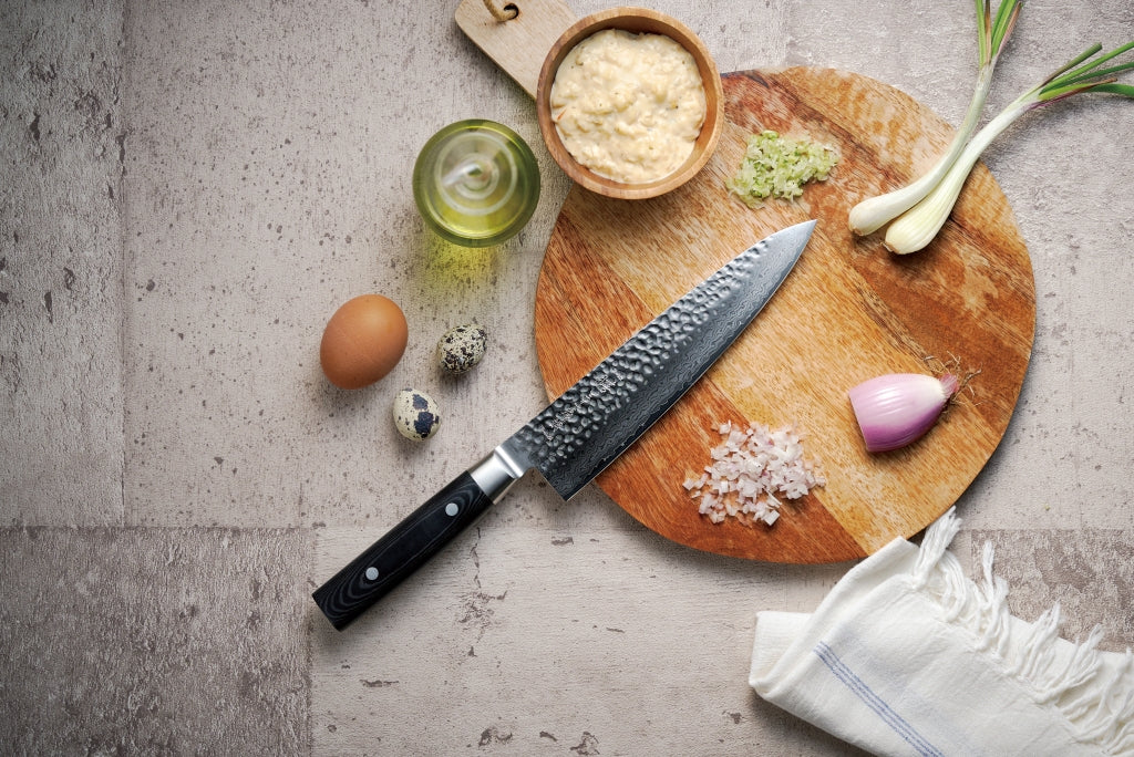 Yaxell Zen Santoku mes - L 165mm - 37 laags roestvrij damast staal met canvas micarta heft
